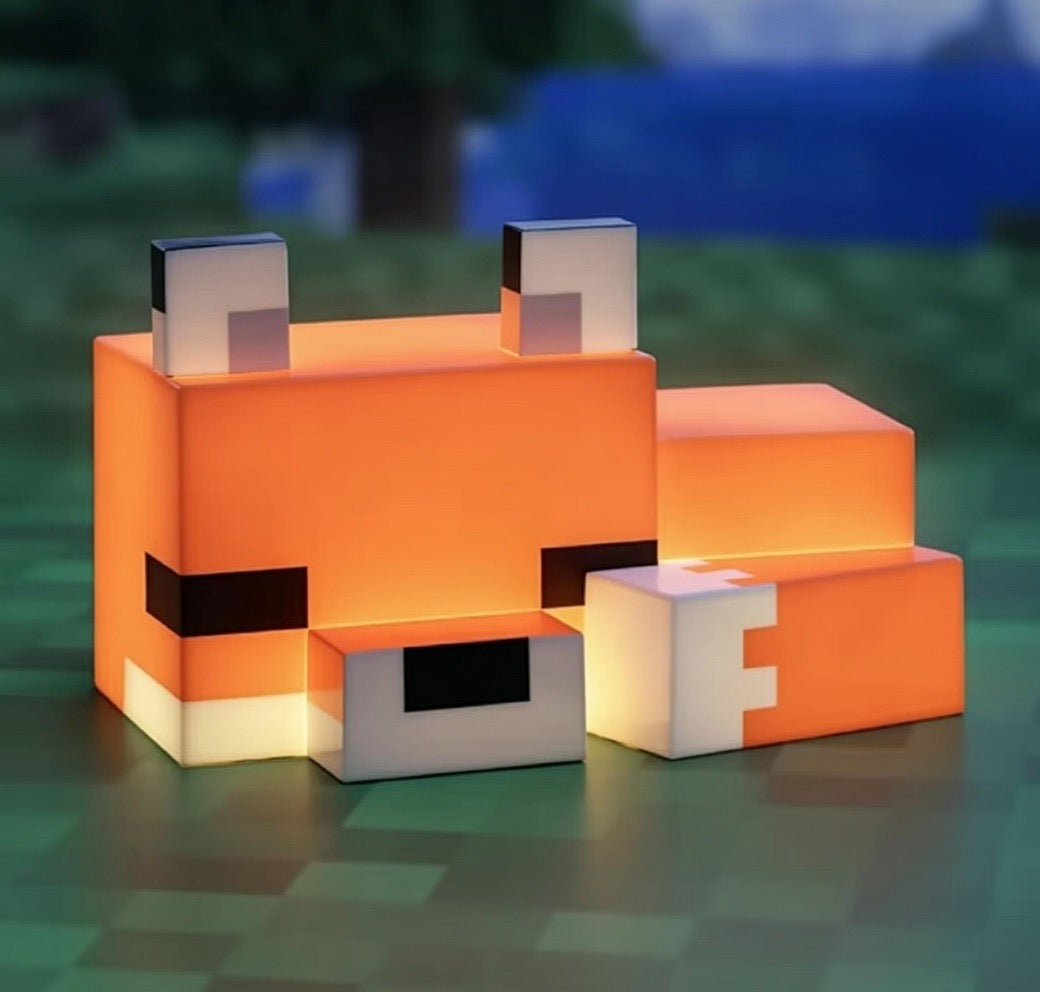 Minecraft Lis – Lampka nocna LED z miękkim pomarańczowym blaskiem